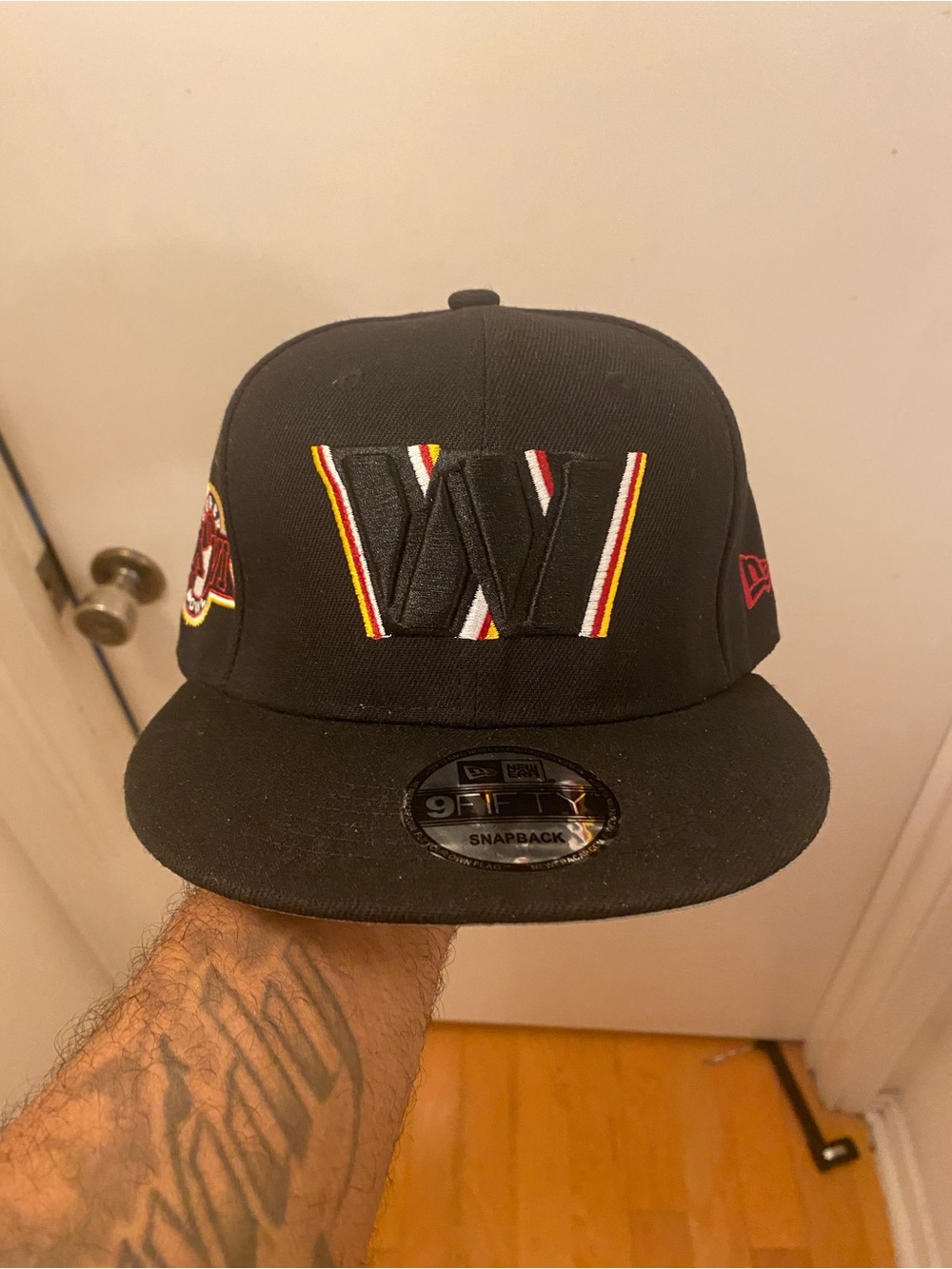 New Era Black Redskins/Commanders SnapBack hat